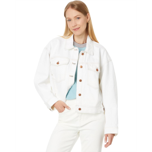 Womens Madewell Cropped Denim Jacket in Tile White