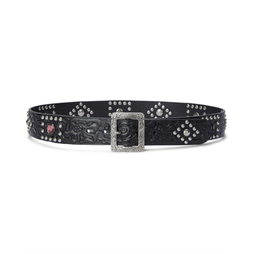 POLO RALPH LAUREN Lauren Ralph Lauren Embellished Tooled Leather Wide Belt