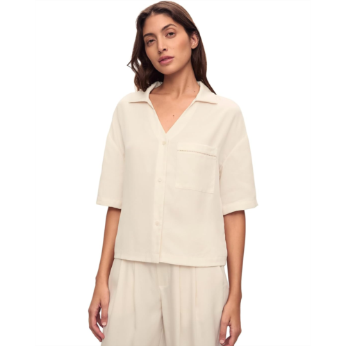 Womens Eberjey Tencel Woven Short Sleeve Top