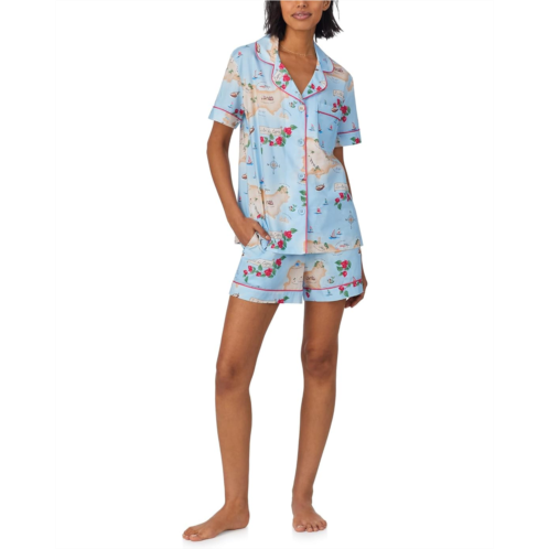 Womens Bedhead PJs Cotton Woven Short Sleeve Boxer Pj Set