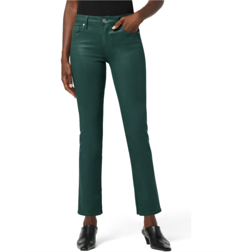 Womens Hudson Jeans Nico Mid-Rise Straight Ankle w/ Slit in Coated Forest Walk