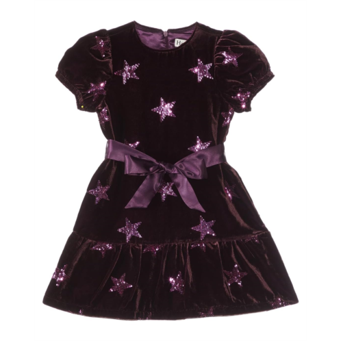 Hatley Kids Pink Star Sequin Vevlet Dress (Toddler/Little Kids/Big Kids)