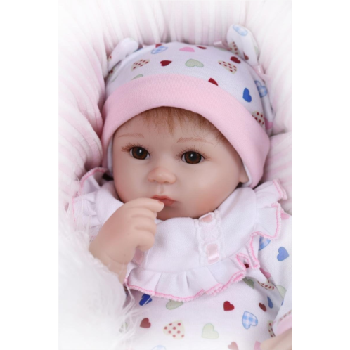Pinky Reborn Pinky 42cm 17inch Lovely Realistic Reborn Baby Doll Toddler New Born Cute Soft Silicone Lifelike Baby Girl