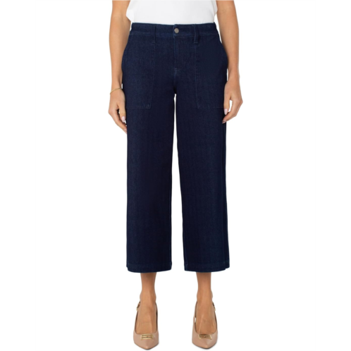 Womens Liverpool Los Angeles Petite Wide Leg Cargo with Elastic Back Wb