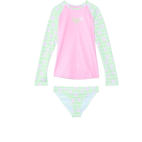 Roxy Kids Hibiline Long Sleeve Rashguard Swimsuit Set (Toddler/Little Kids/Big Kids)