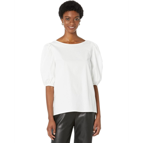 H Halston 3/4 Puff Sleeve Ruched Blouse