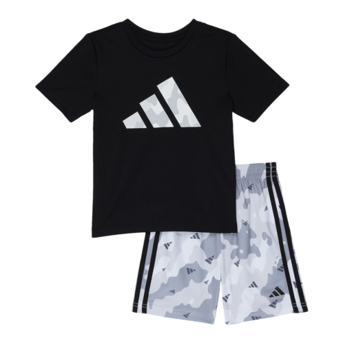Adidas Kids Poly Tee & Camo All Over Print Shorts (Infant)
