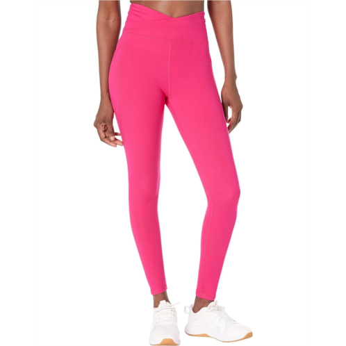 Womens DKNY Balance Crossover High-Waist Full-Length Tights w/ Pockets