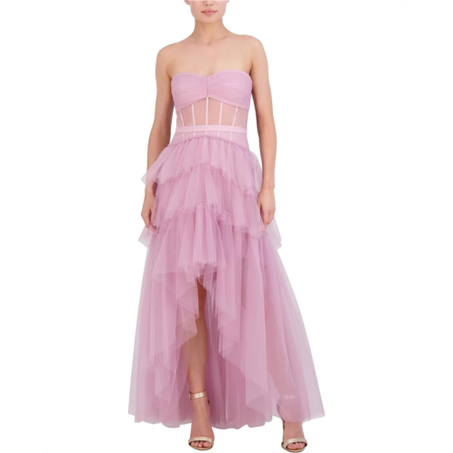 BCBGMAXAZRIA Iba Tulle w/ Pearls & Rs Trim