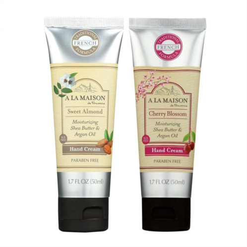 A LA MAISON Moisturizing Cream, Sweet Almond & Cherry Blossom - Uses: Hand, Argan Oil, Pure Shea Butter, Essential Oils, Plant Based, Cruelty-Free, SLS and Paraben Free (1.7 Oz, 2