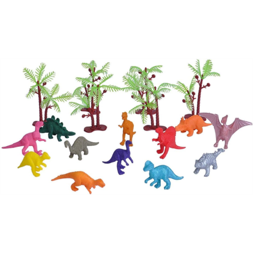 Wild Republic Dinosaur Bucket, Dinosaur Figurines Set, T Rex, Triceratops, Velociraptor, Stegosaurus and more, 18-Piece
