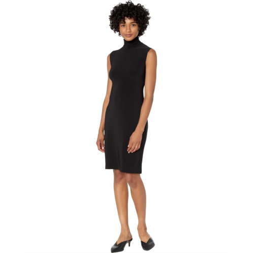 Womens Norma Kamali Slim Fit Sleeveless Turtle Dress To Knee