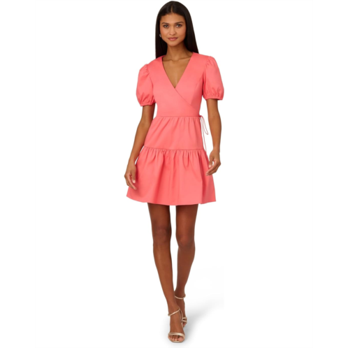 Adrianna Papell Stretch Cotton Short Dress