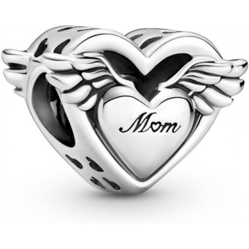 Pandora Angel Wings & Mom Charm - Compatible Moments Bracelets - Jewelry for Women - Gift for Women - Made with Sterling Silver