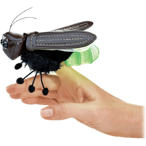 Folkmanis Mini Firefly Finger Puppet, Green, Black, 1 EA