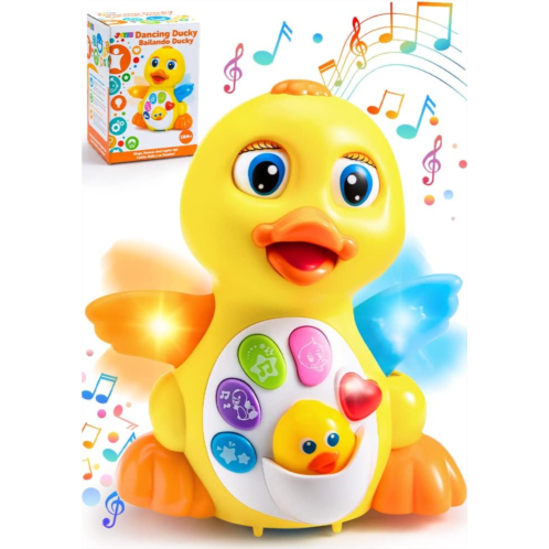 JOYIN Baby Musical Duck Toy, Dancing Walking Yellow Duck, Baby Toy w/Music & LED Lights, Infant Light Up Toys, Activity Center for Toddlers, Baby Learning Toy - Kids Toy