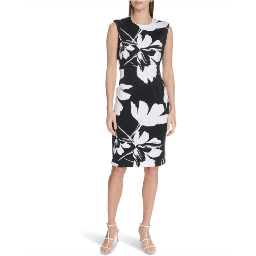 Calvin Klein Floral Scuba Sheath