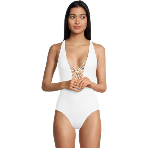 Womens BECCA Modern Edge Haley Plunge One-Piece