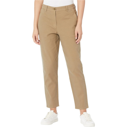 Eileen Fisher High-Waisted Tapered Ankle Pants in Organic Cotton Hemp Stretch