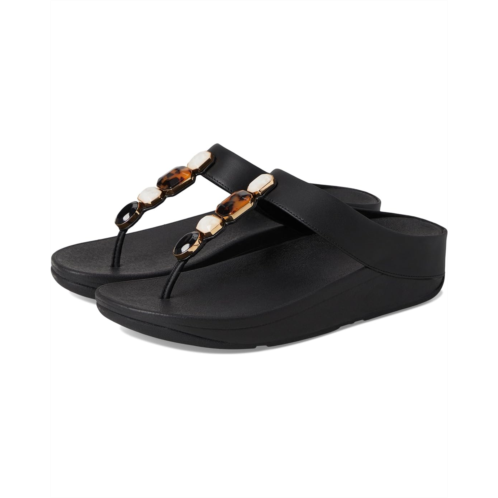 FitFlop Fino Multi-Stone Leather Toe-Post Sandals