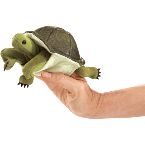 Folkmanis Mini Turtle Finger Puppet, Green, 1 EA