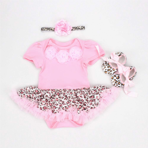 Tutu Pink Reborn Baby Dolls Clothes for 20-23 Inches Handmade Cotton Reborn Doll Baby Girl Clothing 3 Pieces Set