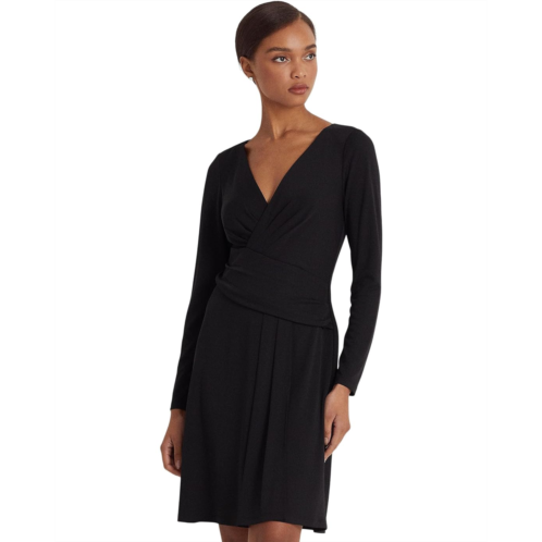 POLO RALPH LAUREN Womens Lauren Ralph Lauren Stretch Jersey Surplice Dress