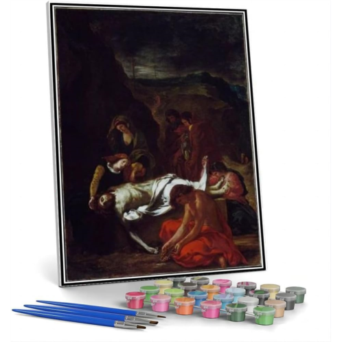 Hhydzq Paint by Numbers Kits for Adults and Kids The Entombment of Christ Painting by Eugene Delacroix Arts Craft for Home Wall Decor