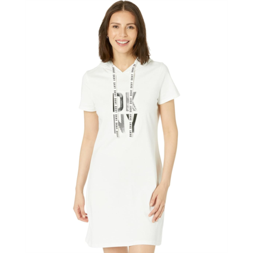 DKNY Short Sleeve Hoodie Tee Dress