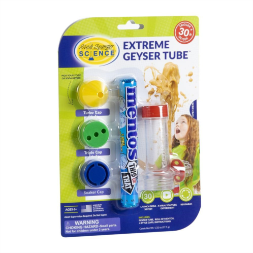 Steve Spangler Science Extreme Geyser Tube - Science Kit for Kids - Mentos & Soda Lab Experiment - Includes Tube, Candy, & Unique Spray Caps - Chemistry Magic - Classroom STEM Proj