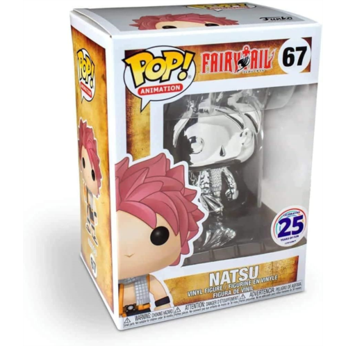 POP FunKo Pop Anime Fairy Tail - Natsu Silver Chrome Exclusive Bundled with Pop Protector