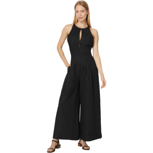 Womens Madewell Seamed Wide-Leg Jumpsuit in 100% Linen