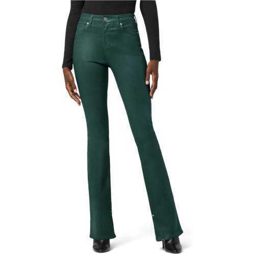 Hudson Jeans Barbara High-Rise Bootcut Inseam Slit in Coated Forest Walk