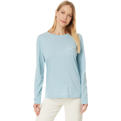 Womens Vineyard Vines Burgee Whale Long Sleeve Dunes Tee