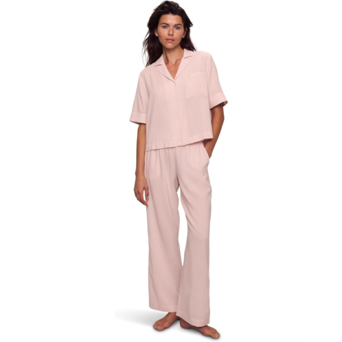 Womens Eberjey Nautico Relaxed Short Sleeve Pant Pajama Set