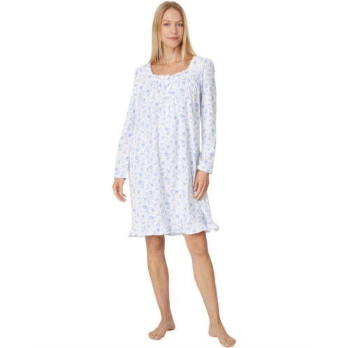 Womens Eileen West Long Sleeve Cotton Knit Short Gown