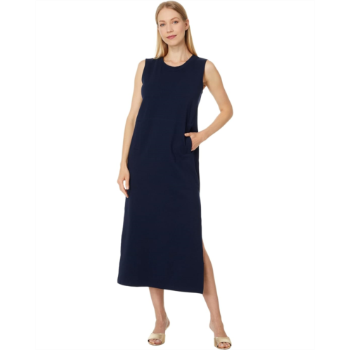 Norma Kamali Sleeveless Tailored Terry Side Slit Gown