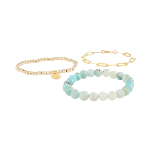 Dee Berkley Turquoise Ombre Gemstone Bracelet Stack