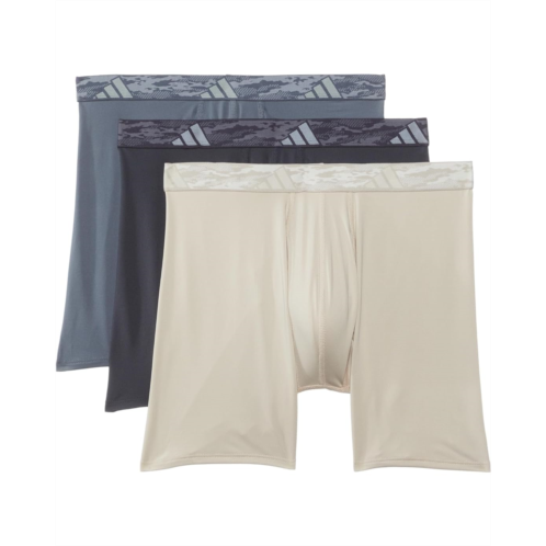 Mens adidas Athletic Fit Microfiber Boxer Brief Underwear 3-Pack