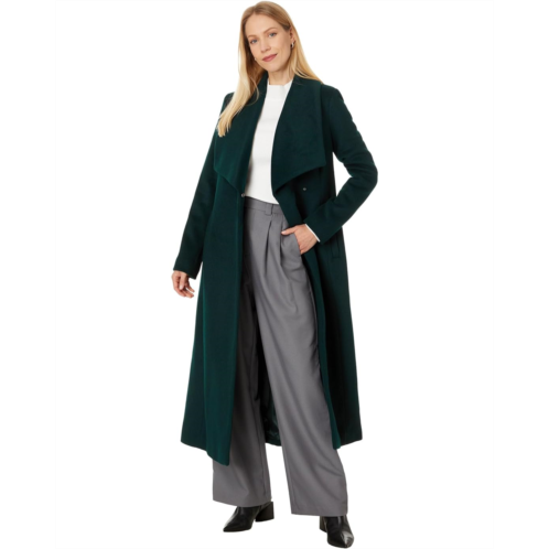 Womens Cole Haan Wool Maxi Wrap Coat