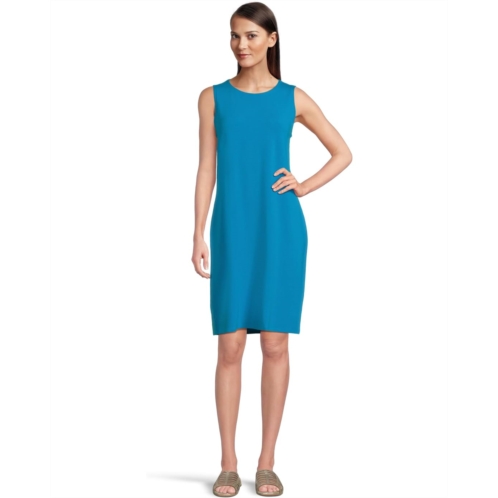 Womens Eileen Fisher Round Neck Knee Length Dress