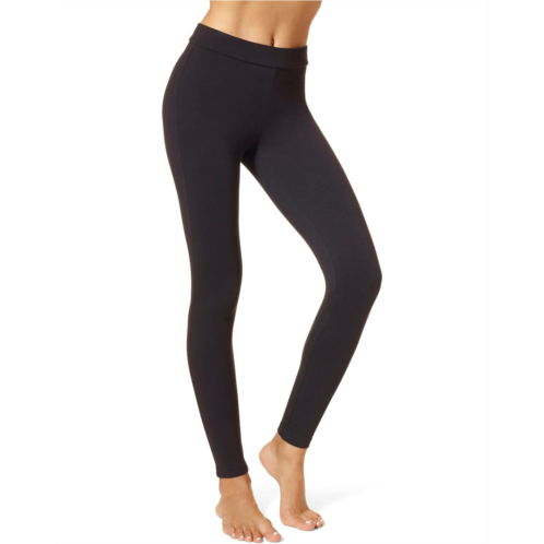 Womens HUE Wide Waistband Blackout Cotton Leggings