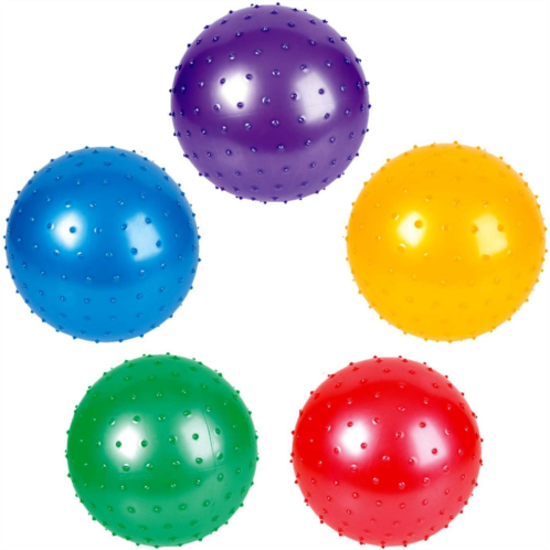 Rhode Island Novelty 7 Inch Knobby Balls Assorted Colors, 5 Pack