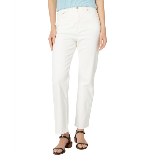 Womens Madewell The 90s Straight Crop Jean in Tile White: Raw-Hem Edition