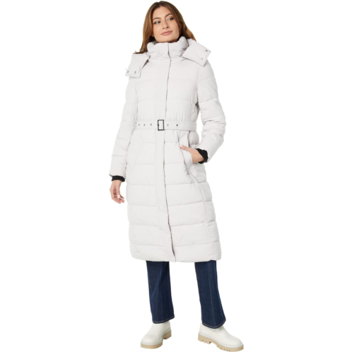 NVLT Stretch Poly Belted Long Puffer