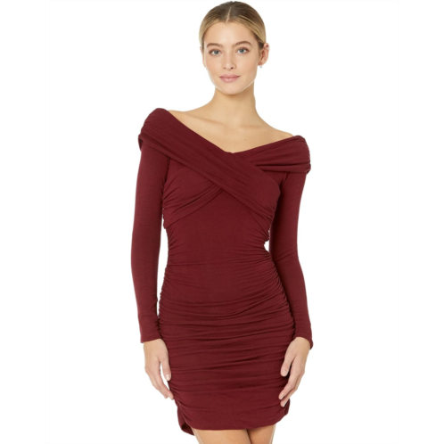 MONROW Supersoft Off Shoulder Shirred Dress