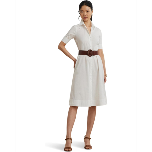 POLO RALPH LAUREN Womens Lauren Ralph Lauren Cotton-Blend Shirtdress