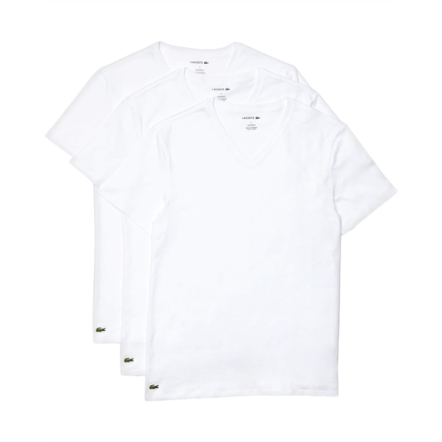 Mens Lacoste 3-Pack V-Neck Regular Fit Essential T-Shirt