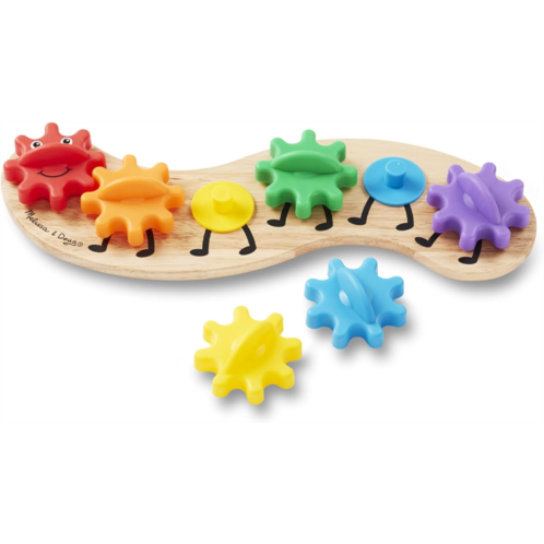 Melissa & Doug Rainbow Caterpillar Gear Toy With 6 Interchangeable Gears - For Toddlers And Babies