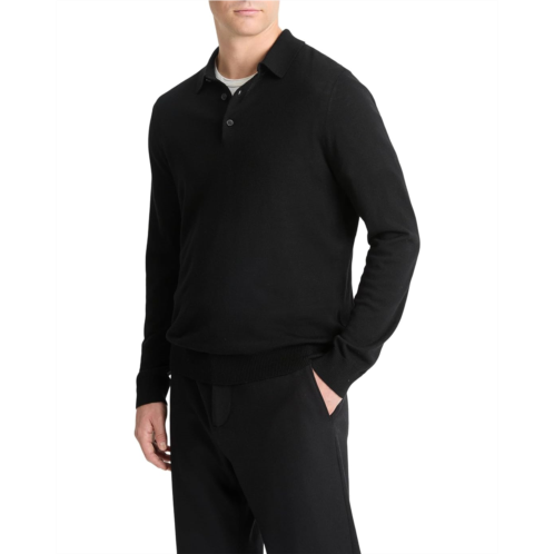 Mens Vince Merino Long Sleeve Polo